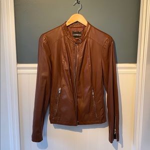 Faux leather cognac color express jacket